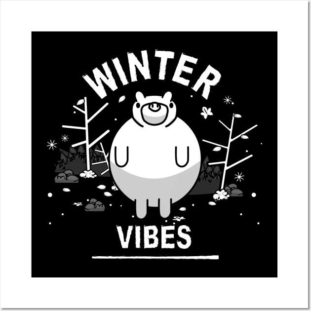 Winter Vibes Bear Love- Winter Walk Season Wall Art by mrbitdot